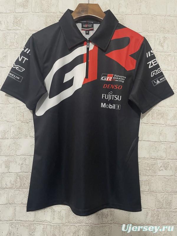 2024 F1 Toyota Gazoo Racing Black with Red and White GR Logo  Motorsports Polo