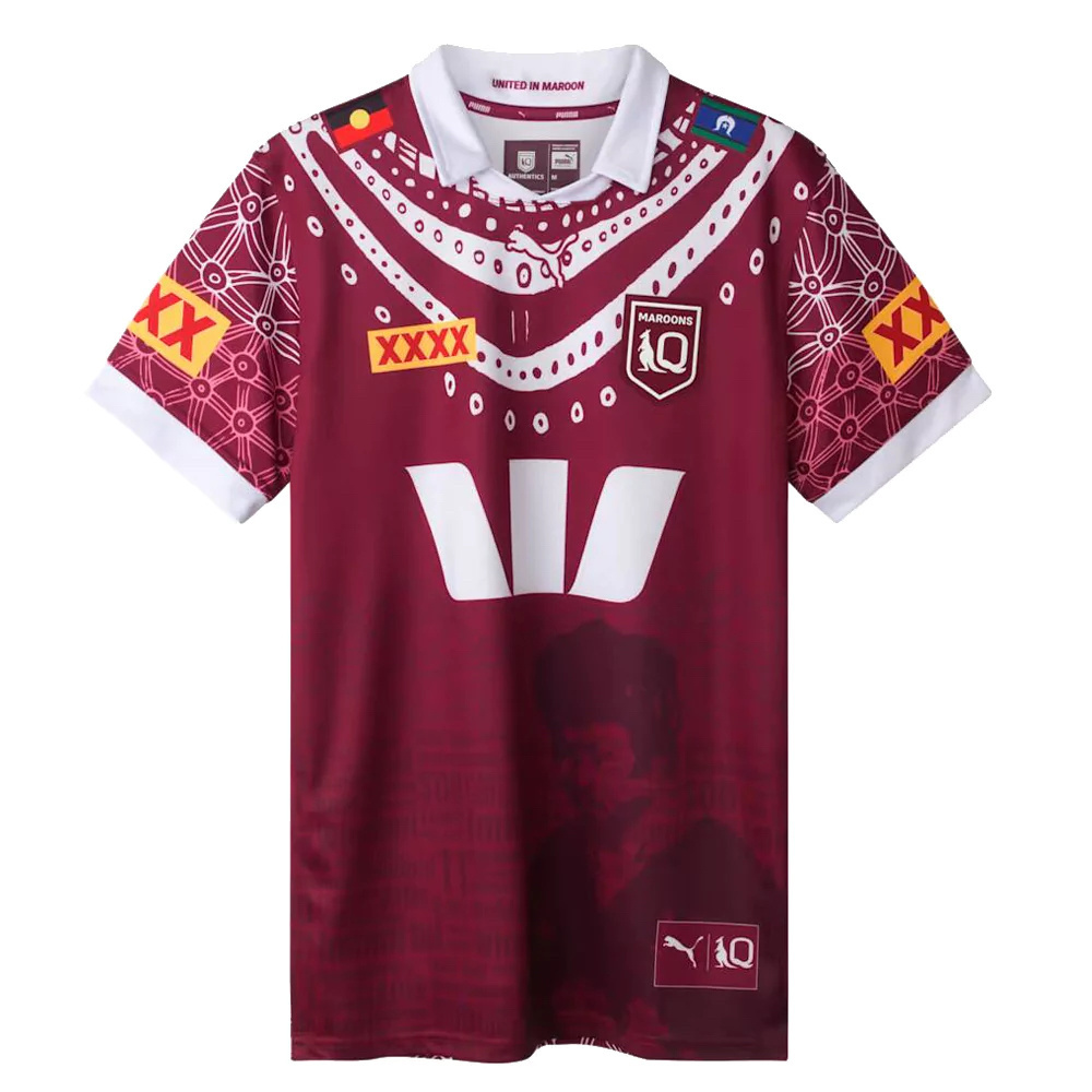 2026 Queensland Maroons Maroon with Indigenous Cultural Pattern Jersey