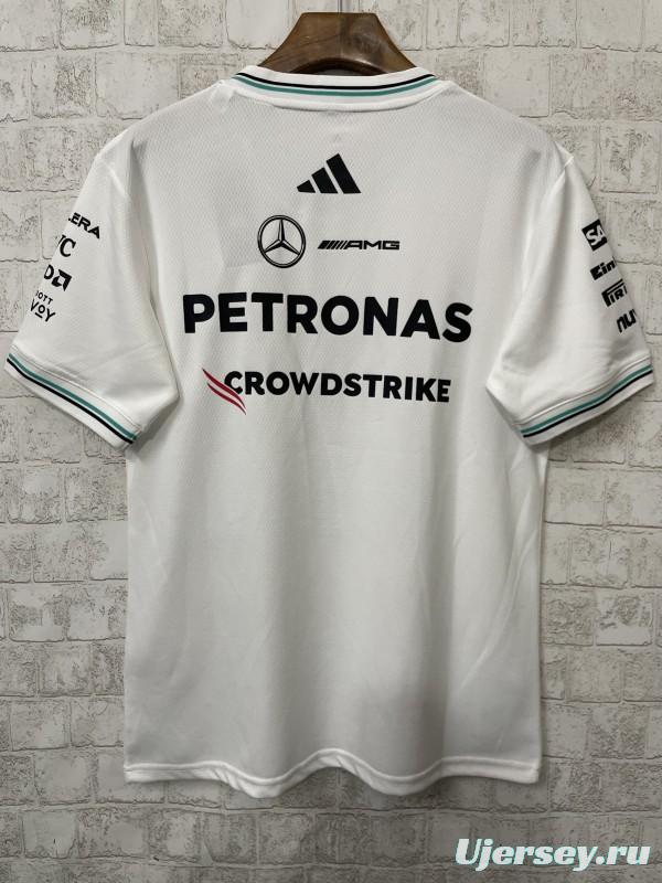 2026 F1 Mercedes-AMG Petronas F1 Team White with Teal and Black Trim Jersey