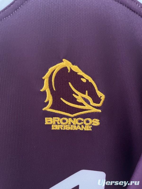 25/26 Brisbane Broncos Maroon with Gold Stripes Jersey