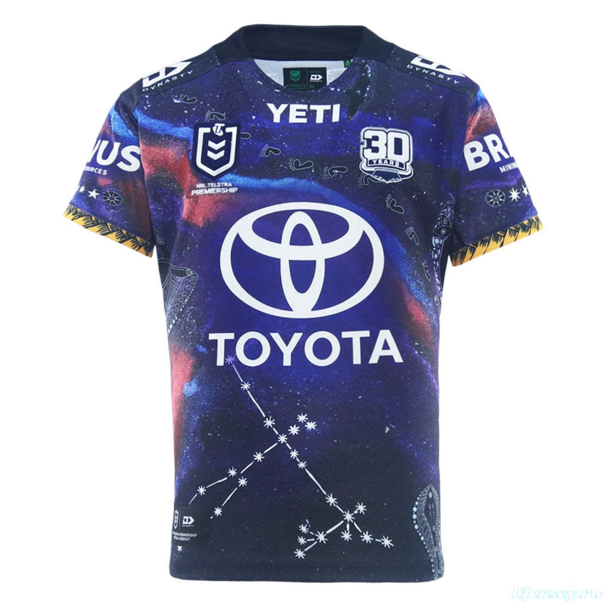 25/26 North Queensland Cowboys Navy with Indigenous Galaxy Design Jersey