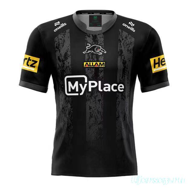25/26 Hull FC Black with Grey Distressed Stripes Home Jersey