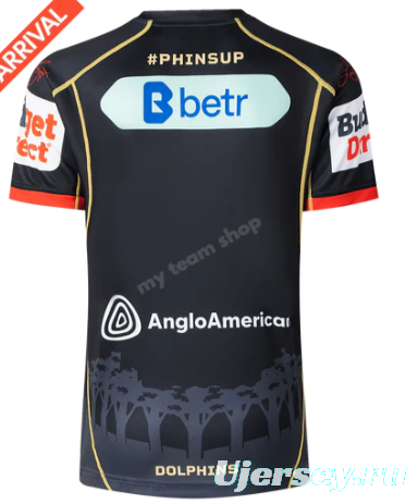 25/26 Redcliffe Dolphins Black with Sunset Pyramid Indigenous Jersey