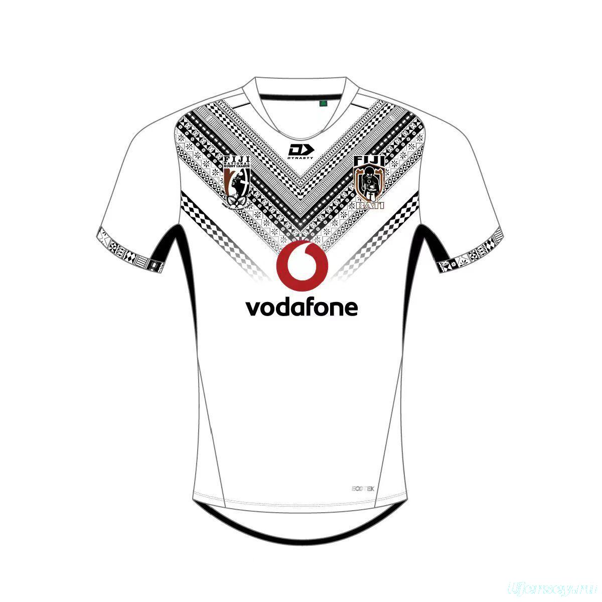2026 Fiji Warriors White with Black Tribal Pattern Jersey