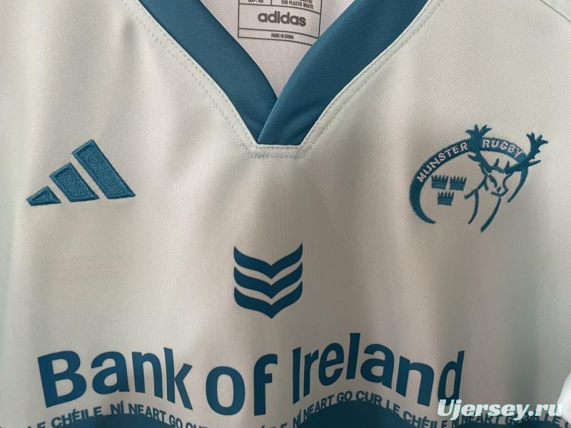 24/25 Munster Light Blue with Teal Hoops and Irish Text Third Jersey