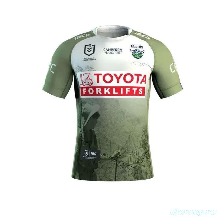 25/26 Canberra Raiders White Lime Green with War Memorial Graphic Jersey