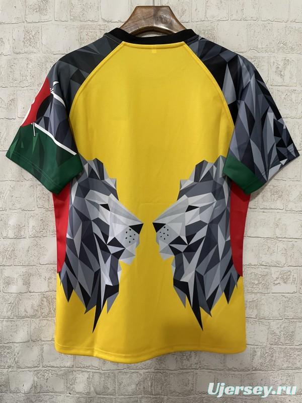 2026 Kenya Yellow Geometric Lion Jersey