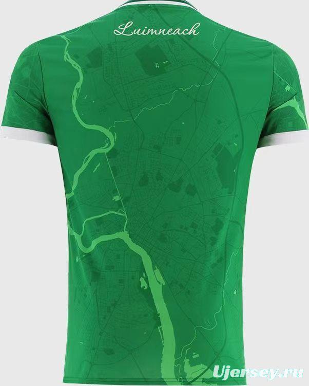 25/26 Limerick GAA Green with River Shannon Map Pattern Home Jersey
