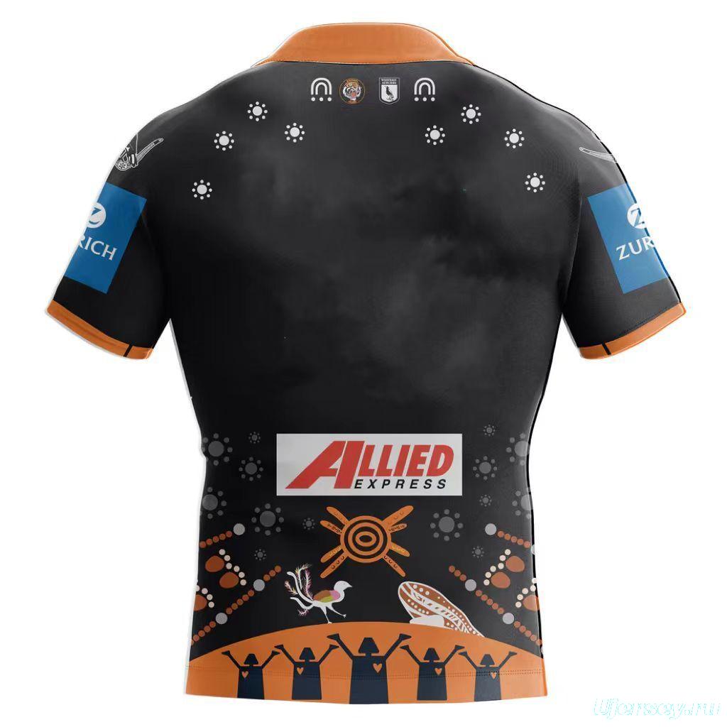 25/26 Wests Tigers Black with Indigenous Art Jersey