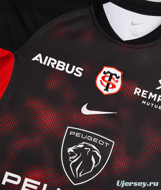 24/25 Stade Toulousain Black with Red Digital Camo Pattern Home Jersey