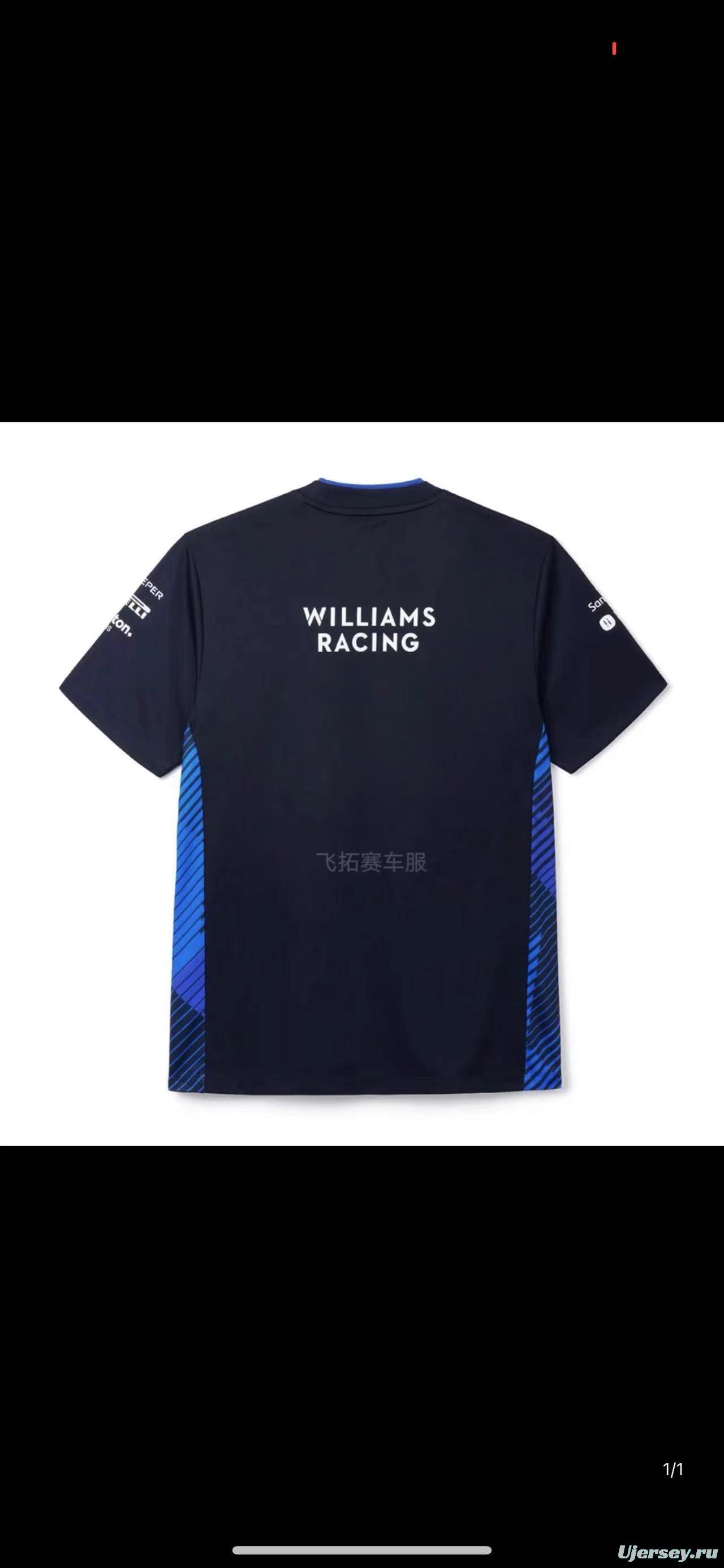 2025 F1 Williams Racing Navy Blue with Blue Diagonal Stripe Team Shirt