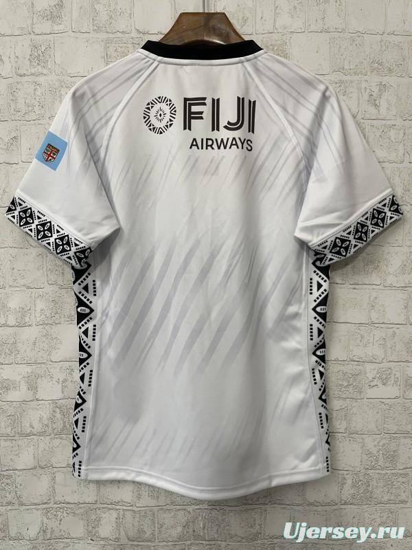 2026 Fiji Flying Fijians White with Indigenous Patterns Jersey
