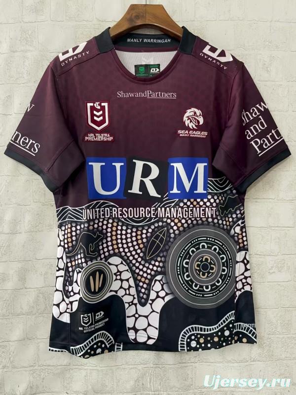 25/26 Manly Warringah Sea Eagles Maroon with Indigenous Art Jersey