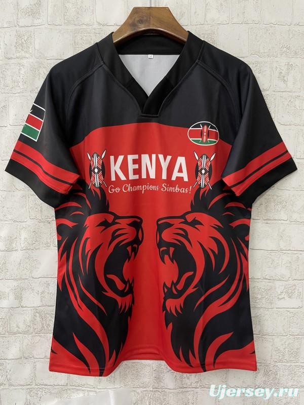 2026 Kenya Simbas Red with Double Lion Design Jersey