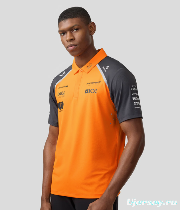 2026 F1 McLaren Formula 1 Team Orange with Black Panels Polo Shirt