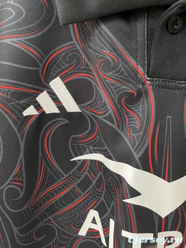2026 Māori All Blacks Black with Māori Tiki Carving Jersey