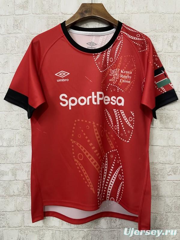 2026 Kenya Red with White Tribal Dot Patterns Jersey