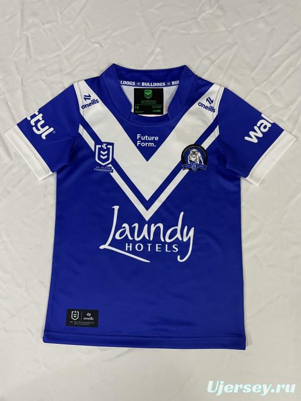 25/26 Kids Canterbury-Bankstown Bulldogs Blue with White V-Chevron Jersey