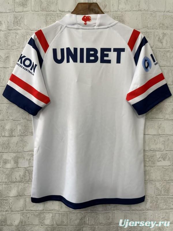 25/26 Sydney Roosters White with Navy and Red Chevron Jersey