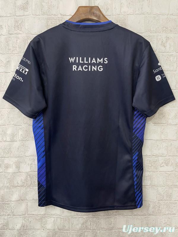 2025 F1 Williams Racing Navy Blue with Blue Diagonal Stripe Team Shirt