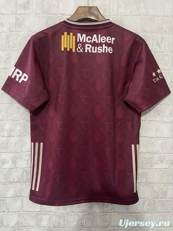 25/26 Tyrone GAA Maroon with Gold Accents Jersey