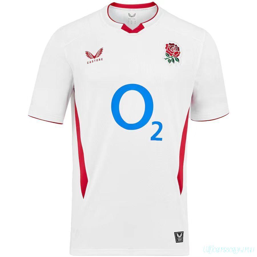 2026 England White with Red Side Panel Rugby Jersey