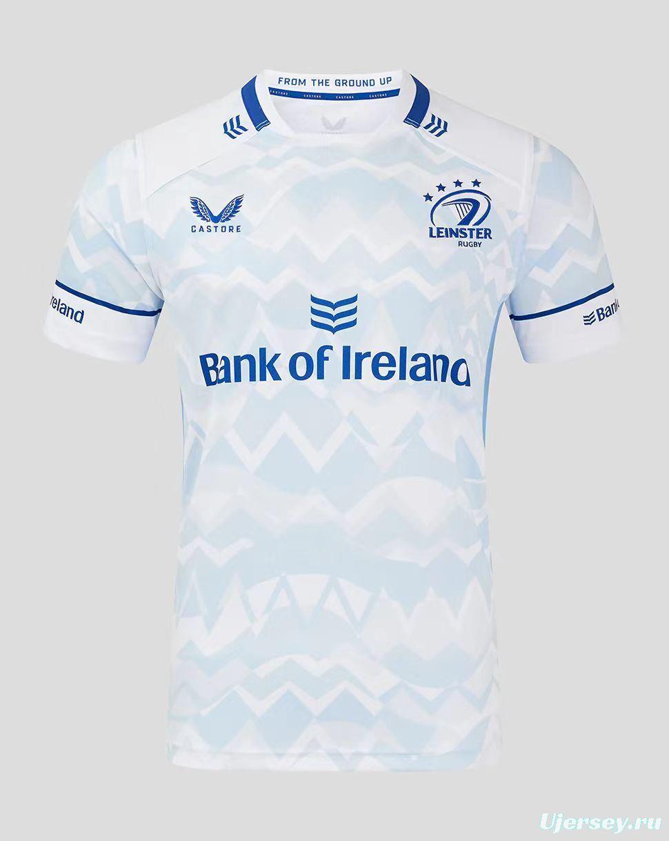 24/25 Leinster White with Chevron Pattern and Sky Blue Panels Jersey