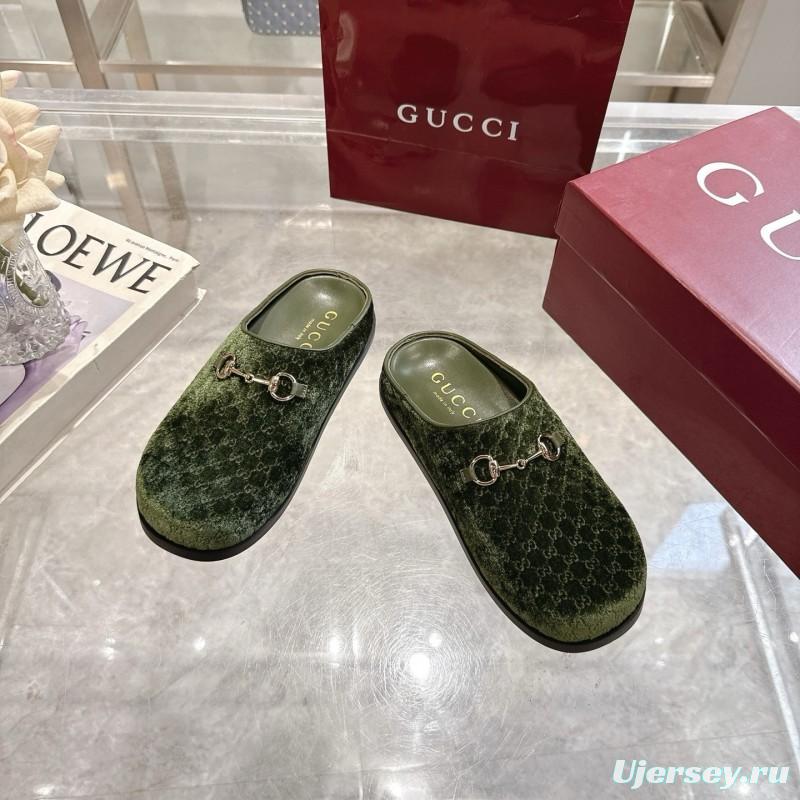 Gucci Women's Mule Shoes Velvet with Horsebit Detail - LY00240