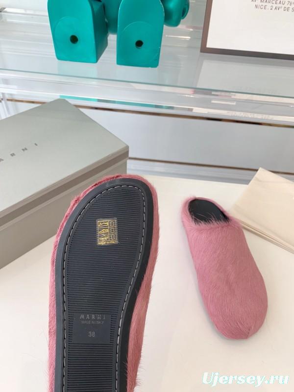 Marni 2025/SS Mule Shoes with Pony Hair - LY00