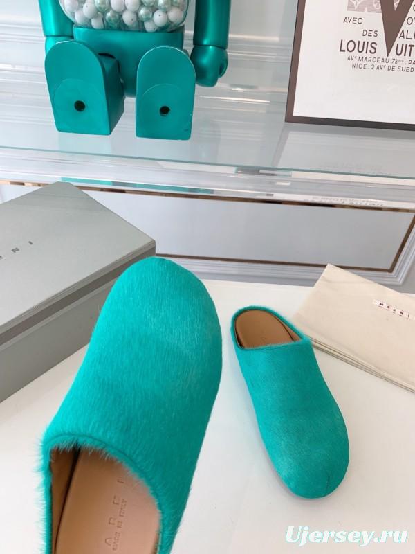 Marni 2025/SS Mule Shoes with Pony Hair - LY00