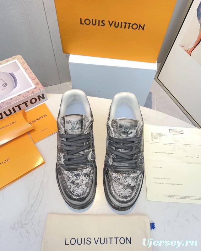 LV Trainer Basketball Series Washed Canvas Sneakers - LY00430