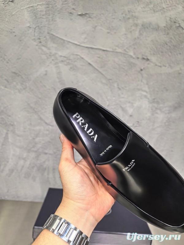 Prada Shuffle Monk Loafers Classic Retro Men's Leather Shoes - AS00380