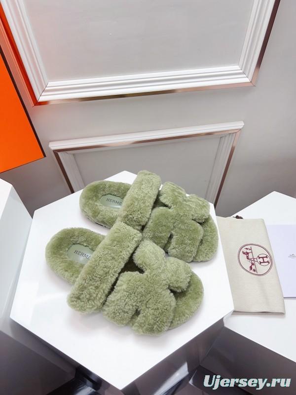 H Erijus Shoes 2025 Spring Summer Collection Genuine Fur Slippers - LY00270