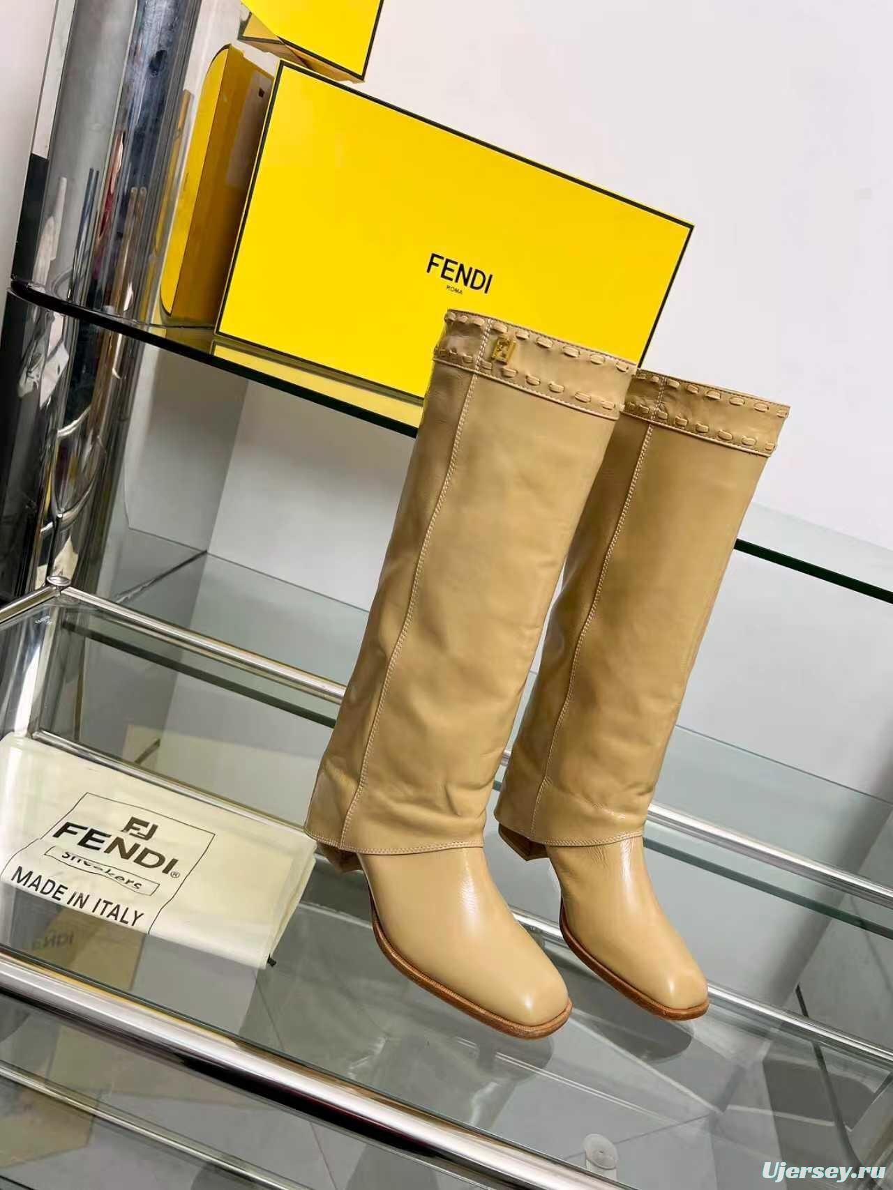 Fendi 2025 SS Wide-Calf Boots with Block Heel - LY00440/LY00510