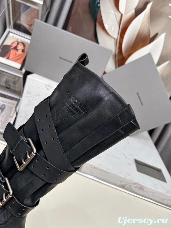 Balenciaga Paris 25FW Venom High-Top Boots Punk Style Motorcycle Ankle Boots 15 Inch - LY00520