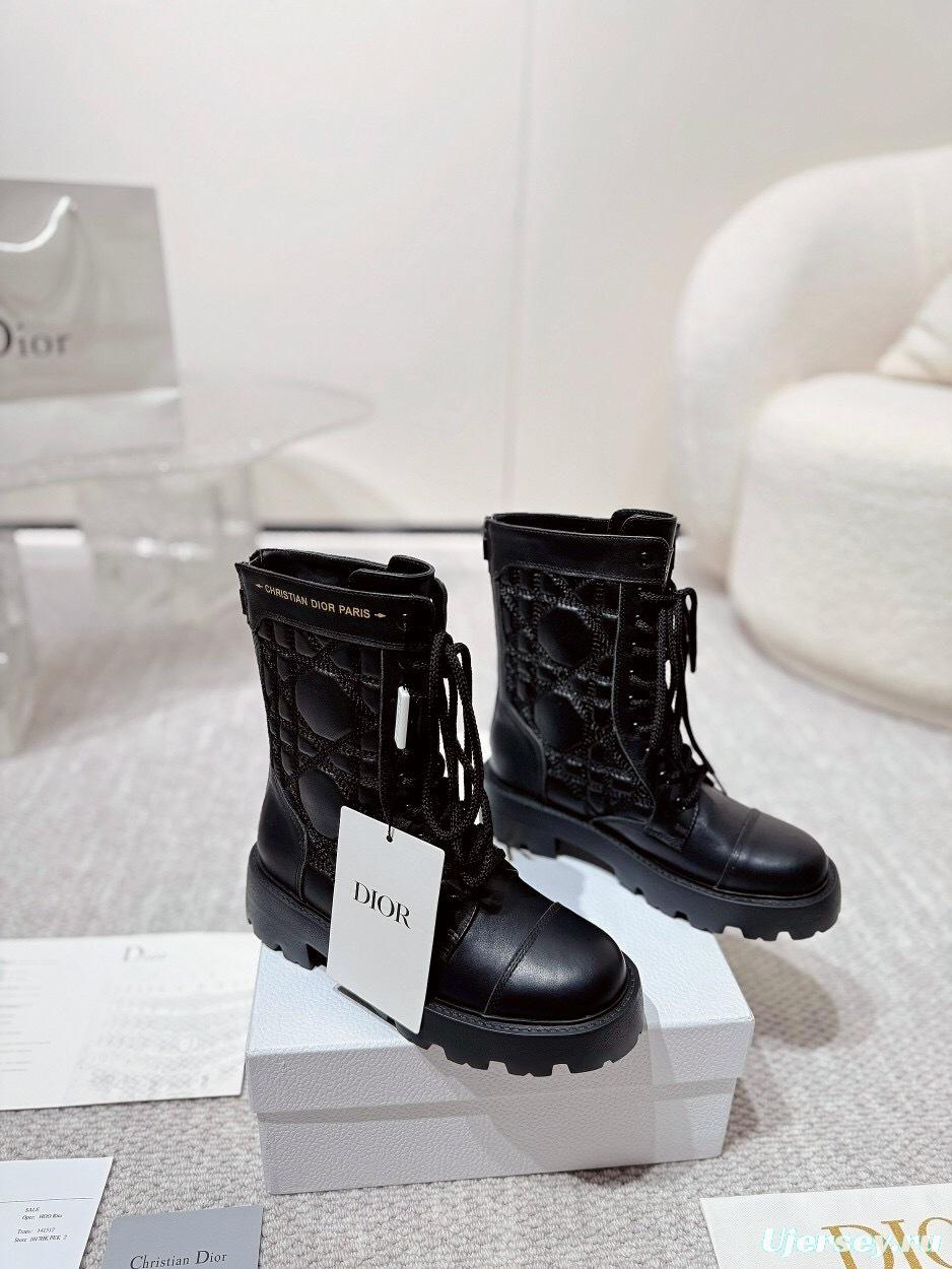 DIOR CHRONO Embroidered Motorcycle Ankle Boots - LY00390