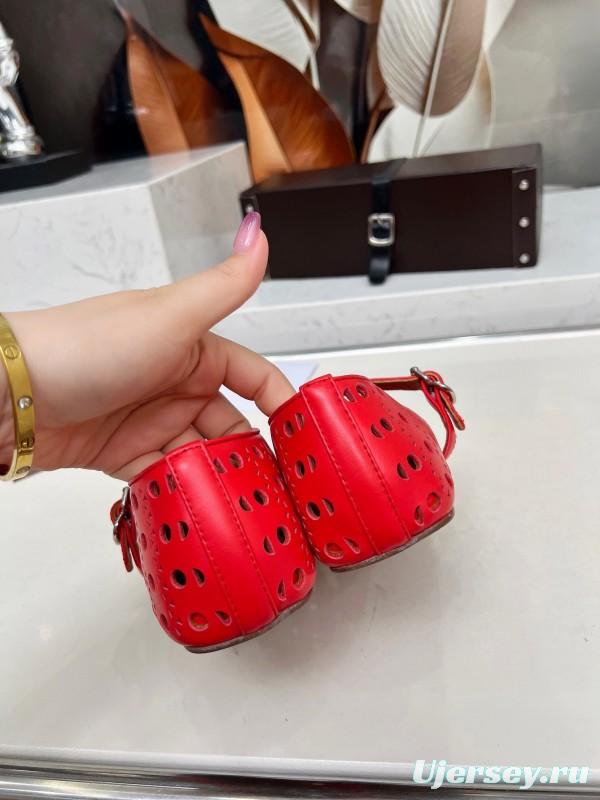 Alaia 2025/SS Perforated Ballet Flats - LY00320