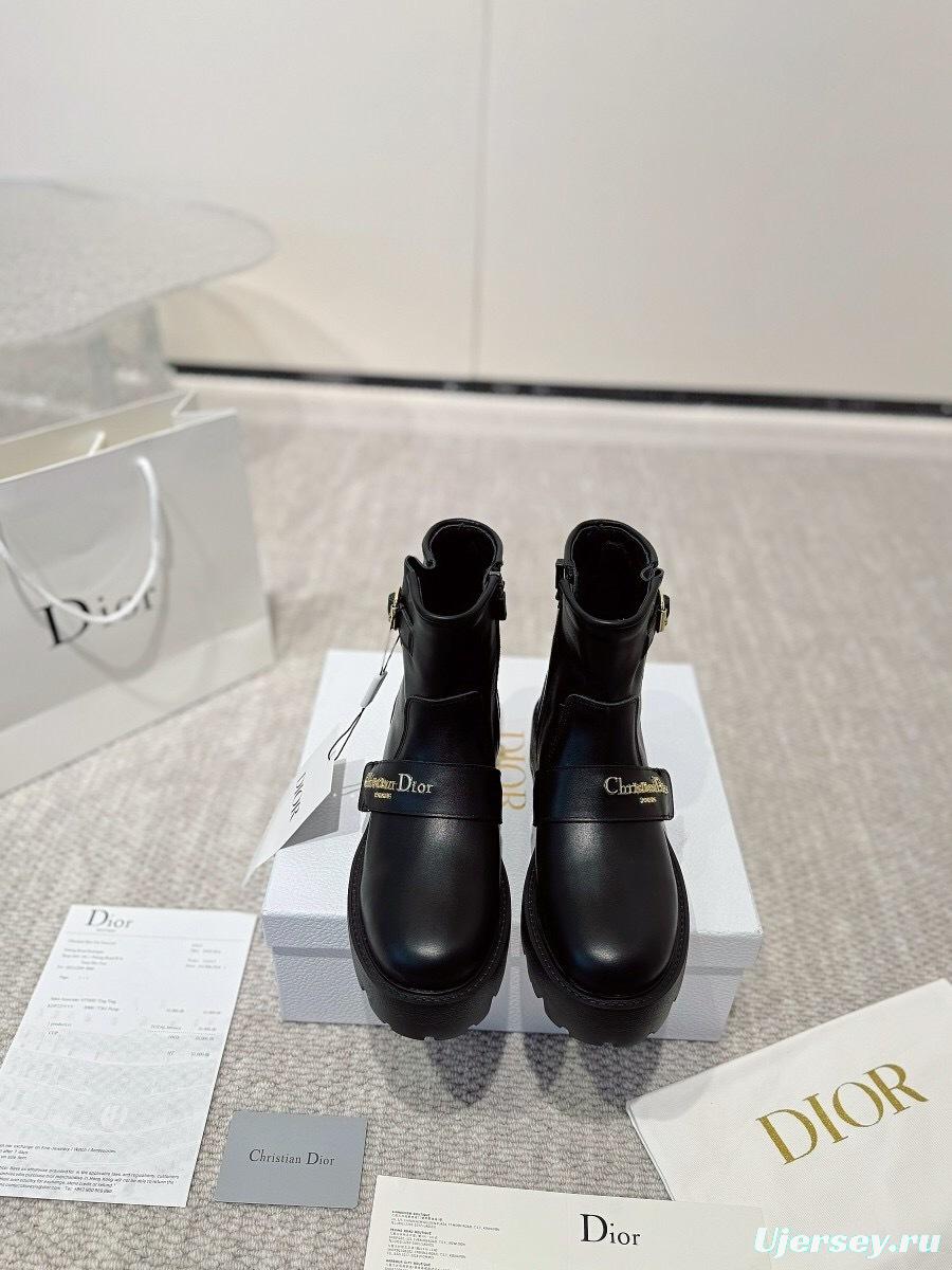 DIOR CHRONO Ankle Boots with CD Logo and Branded Zipper - LY00340