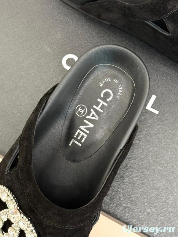 Chanel Classic CC Rhinestone Birkenstock Sandals - KFY00280