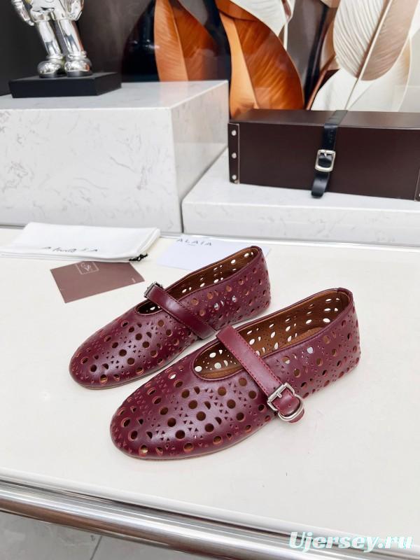 Alaia 2025/SS Perforated Ballet Flats - LY00320