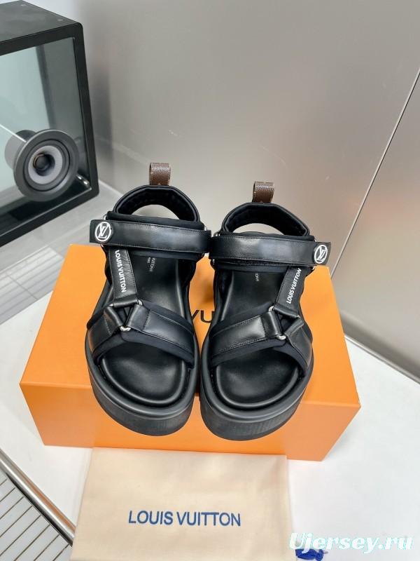 Lv 2025/SS Latest High-End Fashion Versatile Platform Sandals - LY00