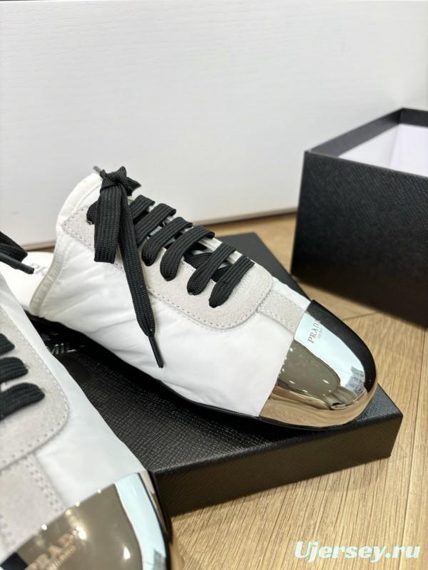 Prada Metal Toe Thin Sole Trainer Casual Shoes - LY00270