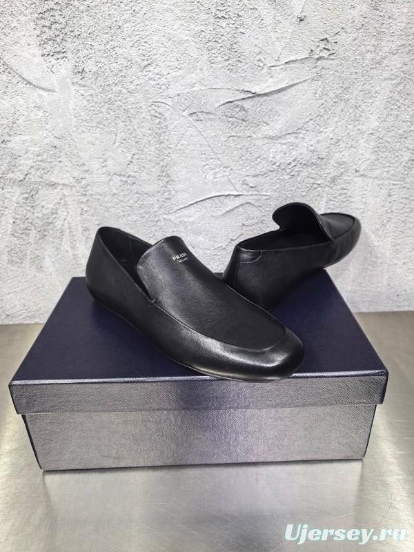 Prada Shuffle Monk Loafers Classic Retro Men's Leather Shoes - AS00380