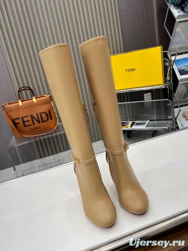 FENDI Delfina Round Toe Boots with FF Buckle - LY00520
