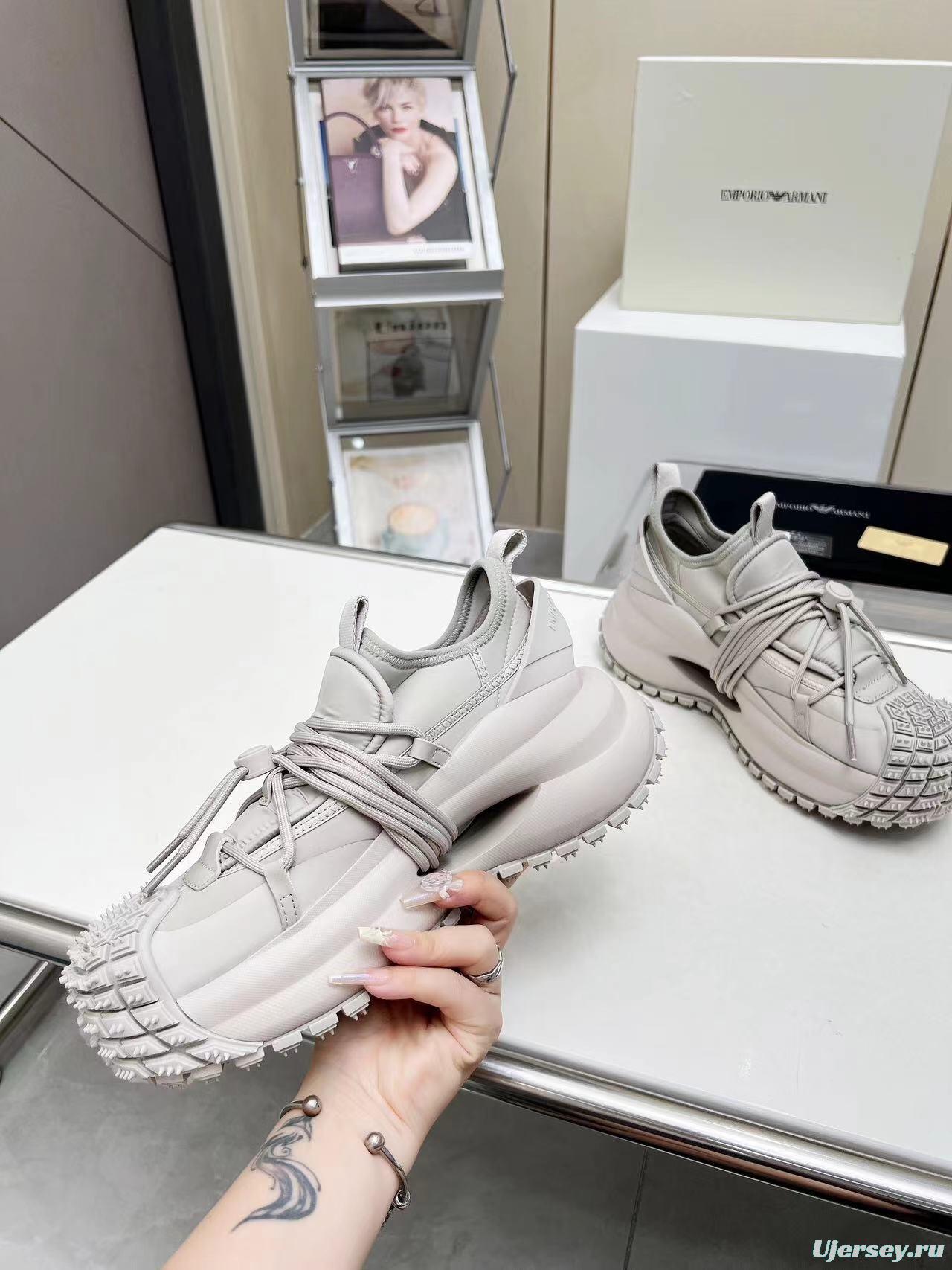 Armani 2025 SS Men's Sneakers with Tire Sole and Drawstring Design - LY00420