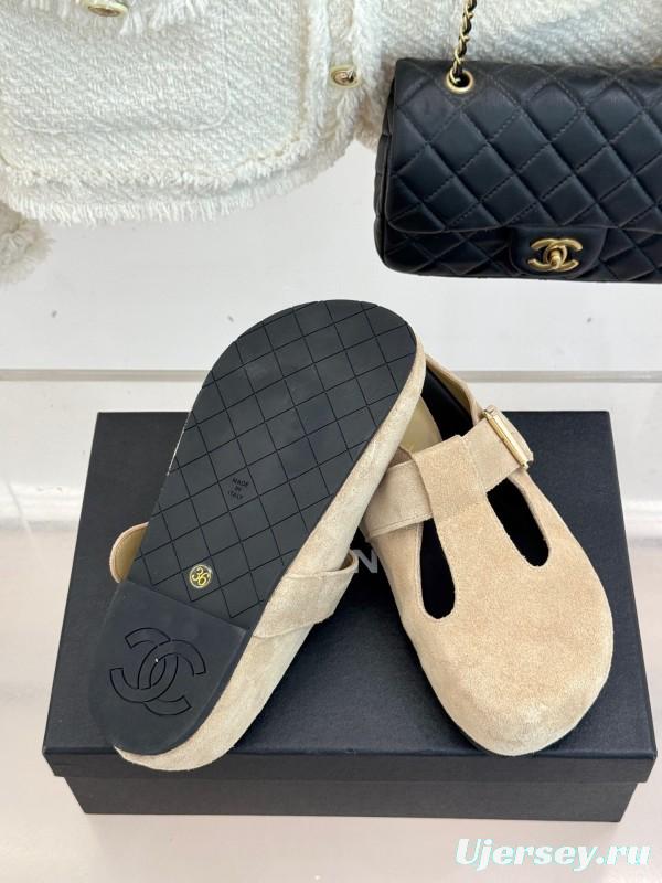 Chanel 2025 SS Minimalist Retro Birkenstock Sandals Half-Slip - KFY00280