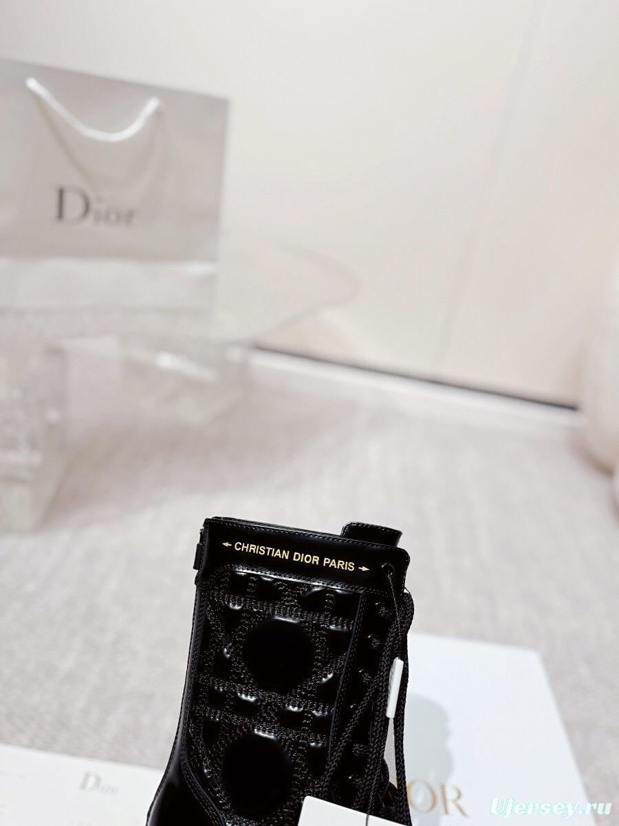 DIOR CHRONO Embroidered Motorcycle Ankle Boots - LY00400