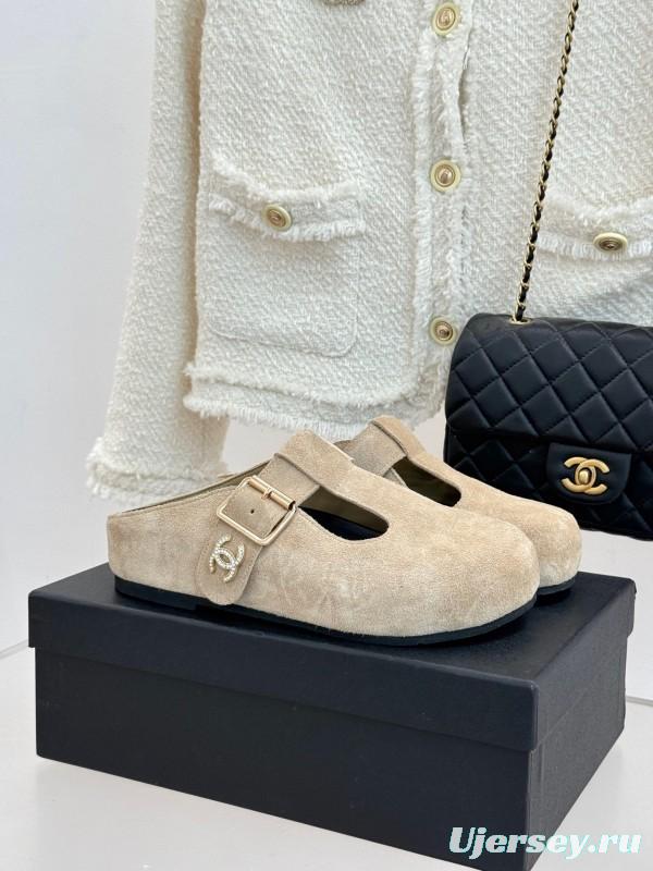 Chanel 2025 SS Minimalist Retro Birkenstock Sandals Half-Slip - KFY00280