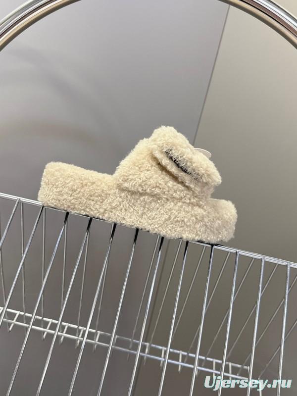 Balenciaga 2025 SS Couple Edition Coca-Cola Fur Slides - KFY00230