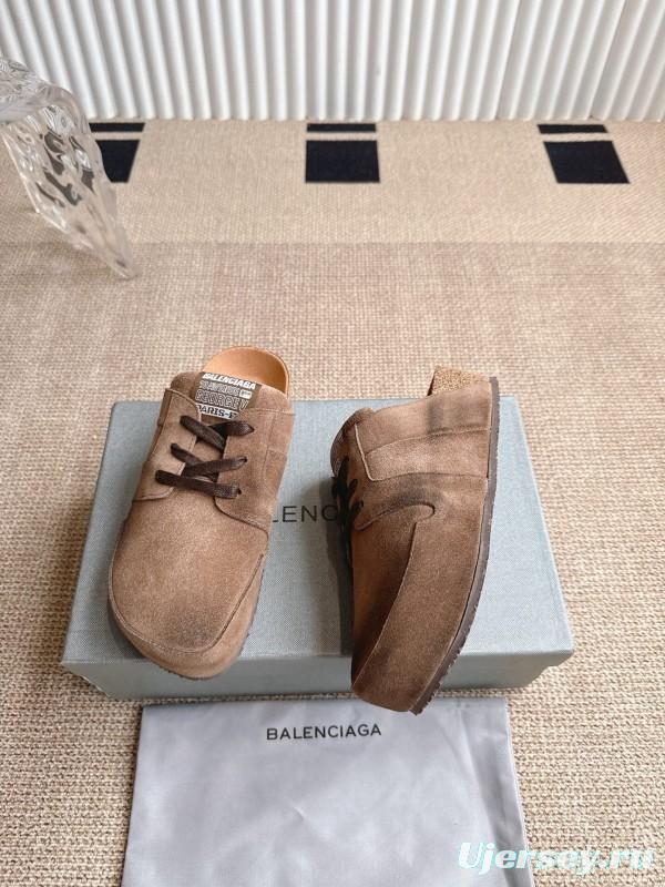 Balenciaga x Birkenstock Boston Closed-Toe Soft Footbed Platform Sandals - AS00260